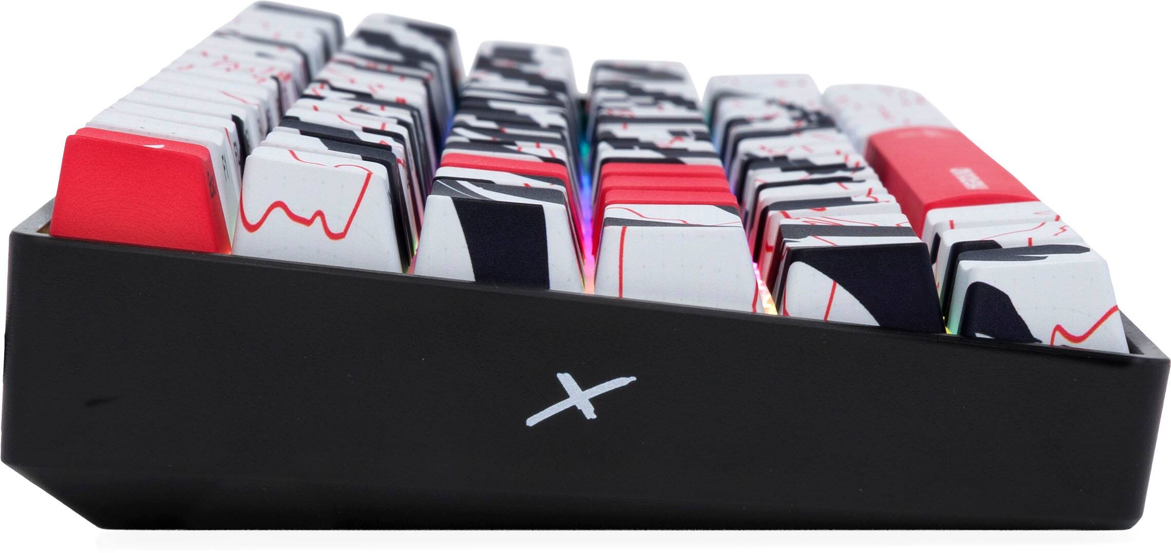 Left. Higround - Basecamp 75+ 75% Wired Mechanical Lubed TTC Milky Switch Gaming Keyboard with RGB Backlighting - 100 Thieves - Team Issue.