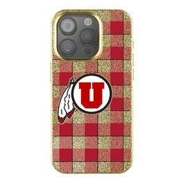 Keyscaper - NCAA - Utah Utes Plaid Bling iPhone Case - 14 - Gold