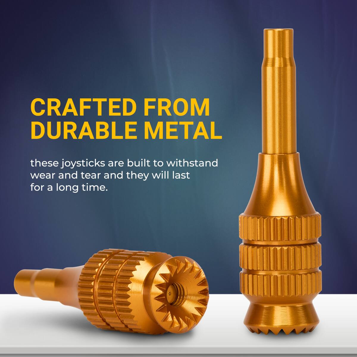 CRAFTED FROM DURABLE METAL these joysticks are built to withstand wear and tear and they will last for a long time.