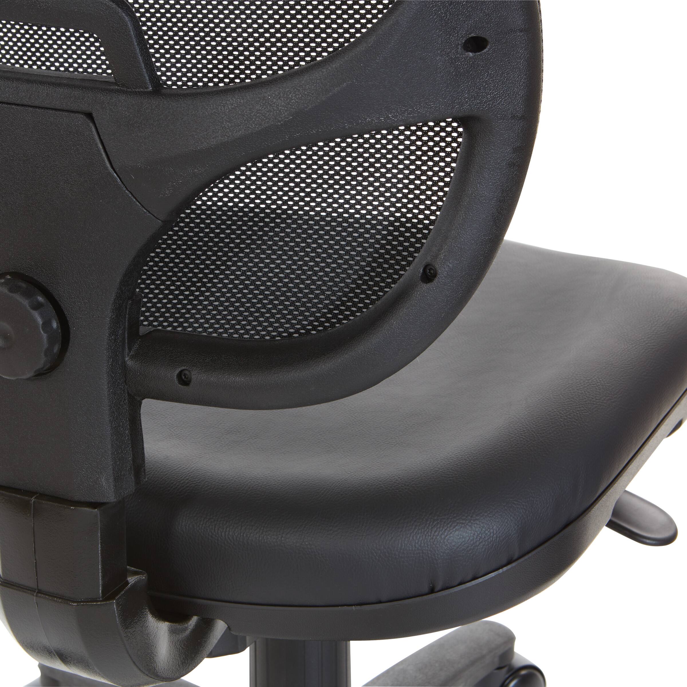 Alt View 15. OSP Home Furnishings - Mesh Screen Back Task Chair with Vinyl Seat - Black.