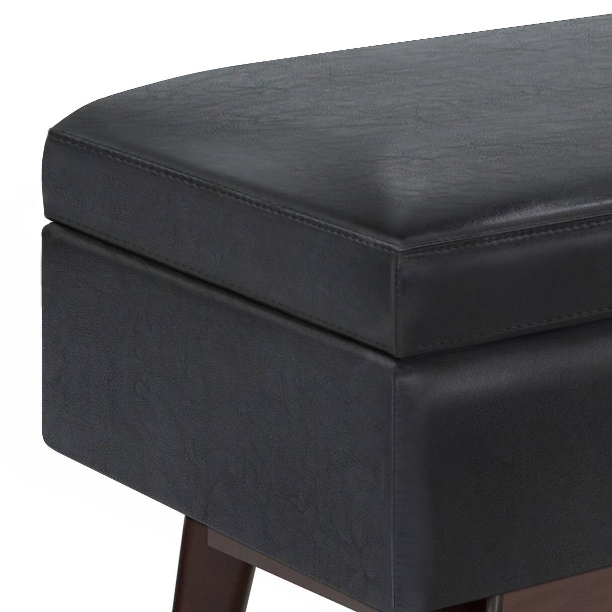 Alt View 14. Simpli Home - Owen Rectangular Storage Ottoman - Midnight Black.
