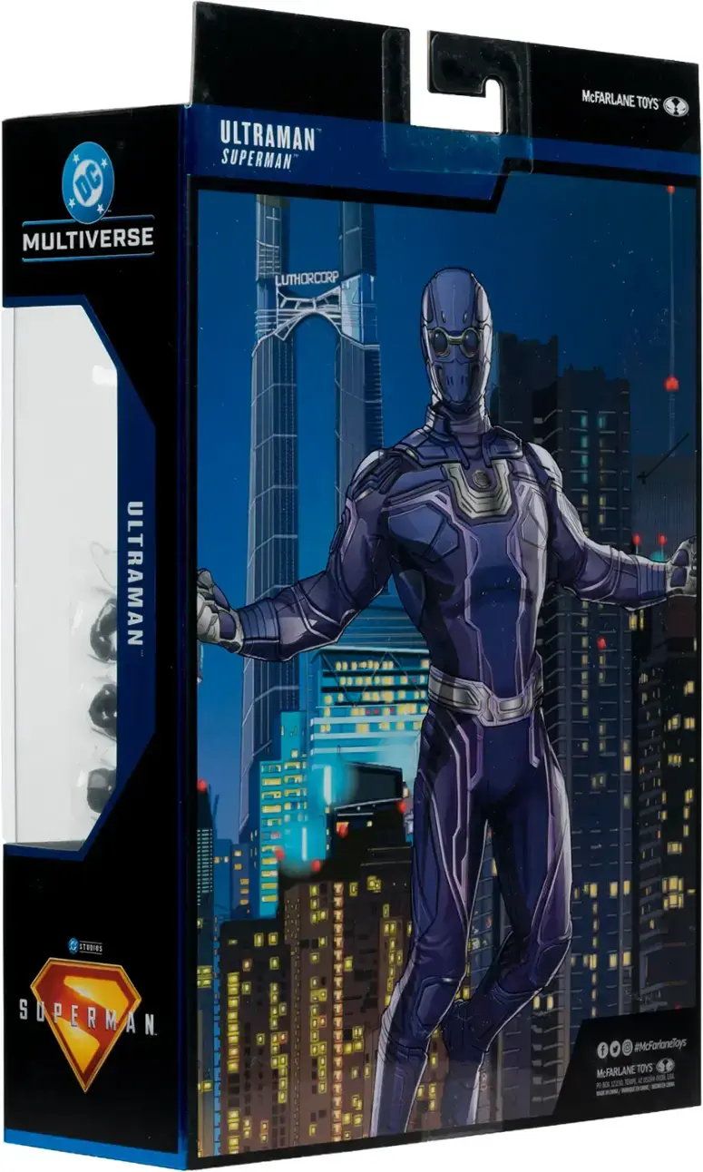 The text on the image reads: "ULTRAMAN SUPERMAN DC MULTIVERSE LUTHORCORP McFarlane Toys ULTRAMAN STORIES SUPERMAN 1."