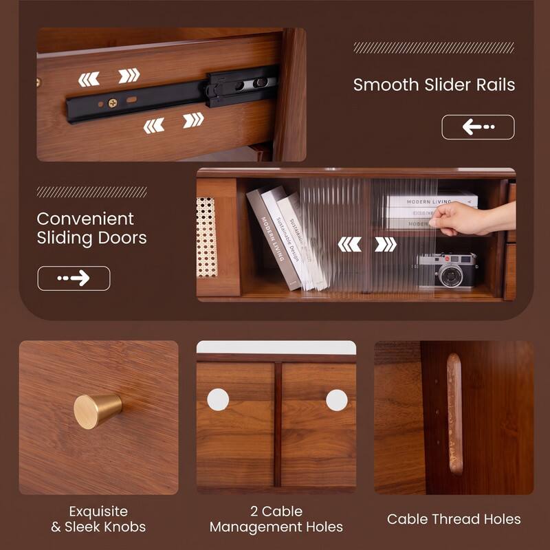 Smooth Slider Rails  
Convenient Sliding Doors  
MODERN Sustainable SUSTAIRAD LIVING Design  
MODERN LIVING EXCLA MODER  
Exquisite & Sleek Knobs  
2 Cable Management Holes  
Cable Thread Holes