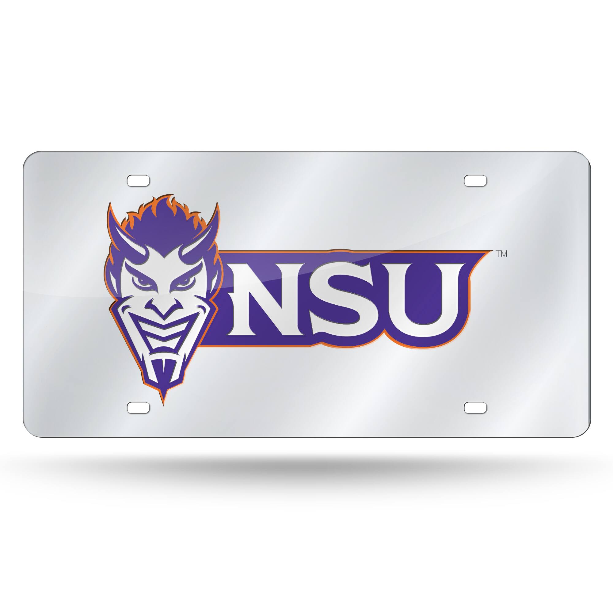 Northwestern State Demons Mirrored Laser Cut License Plate Laser Tag