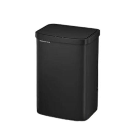 Front. Hivvago - Black 13-Gallon Kitchen Trash Can with Motion Sensor Lid and Carbon Filter - Black.
