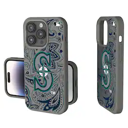 Keyscaper - MLB - Seattle Mariners Paisley iPhone Soft Touch Case - 15 - Gray