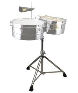 Tycoon Percussion - Timbale Stand, Chrome Finish, Includes Cowbell & Bracket, Latin Percussionists