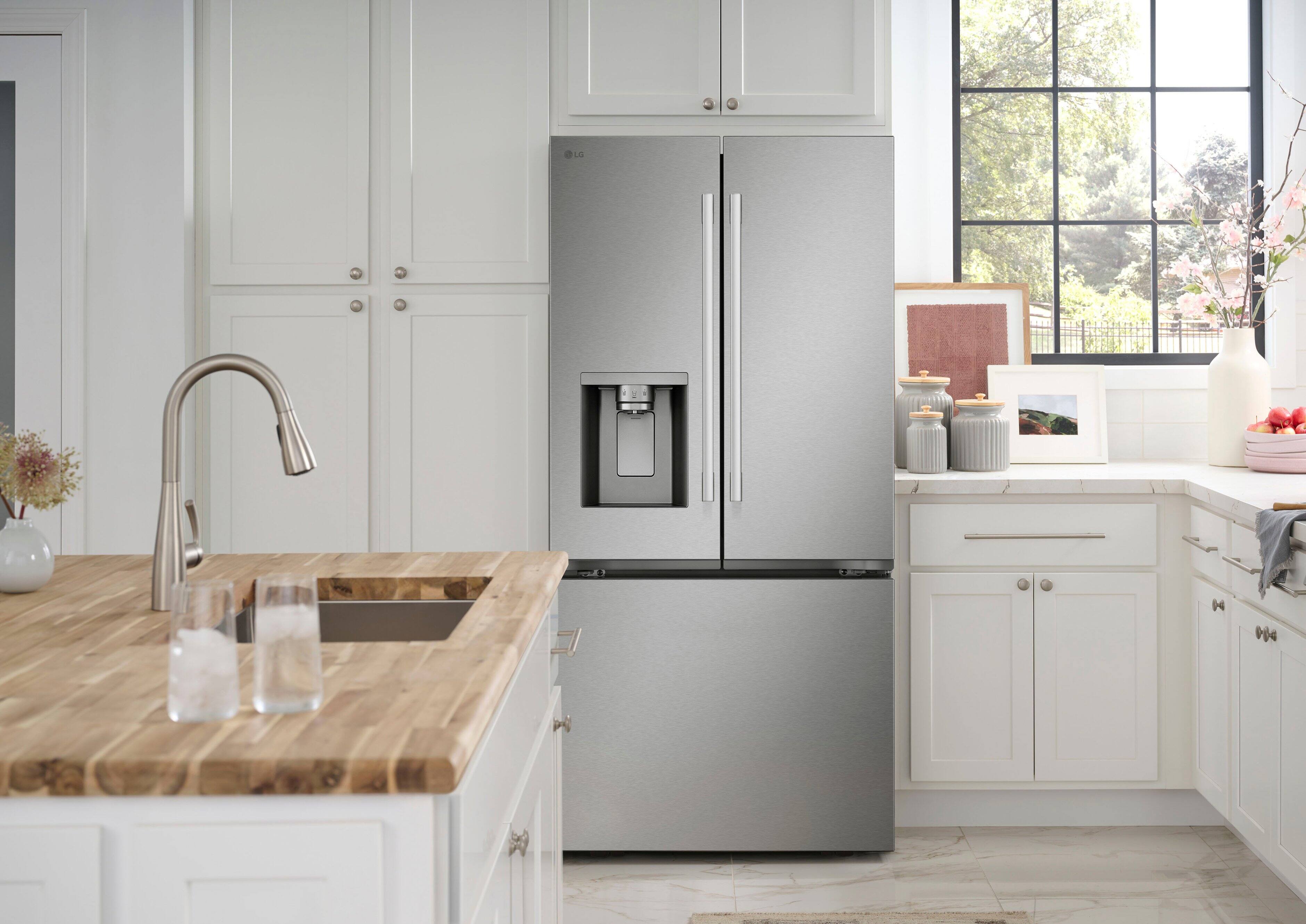 Alt View 20. LG - Counter-Depth MAX 20.2 Cu. Ft. French Door Smart Refrigerator with Dual Ice - PrintProof Stainless Steel.