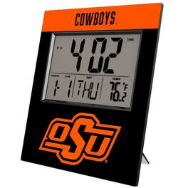 Keyscaper - Oklahoma State Cowboys Color Block Digital Desk Clock - Multicolor