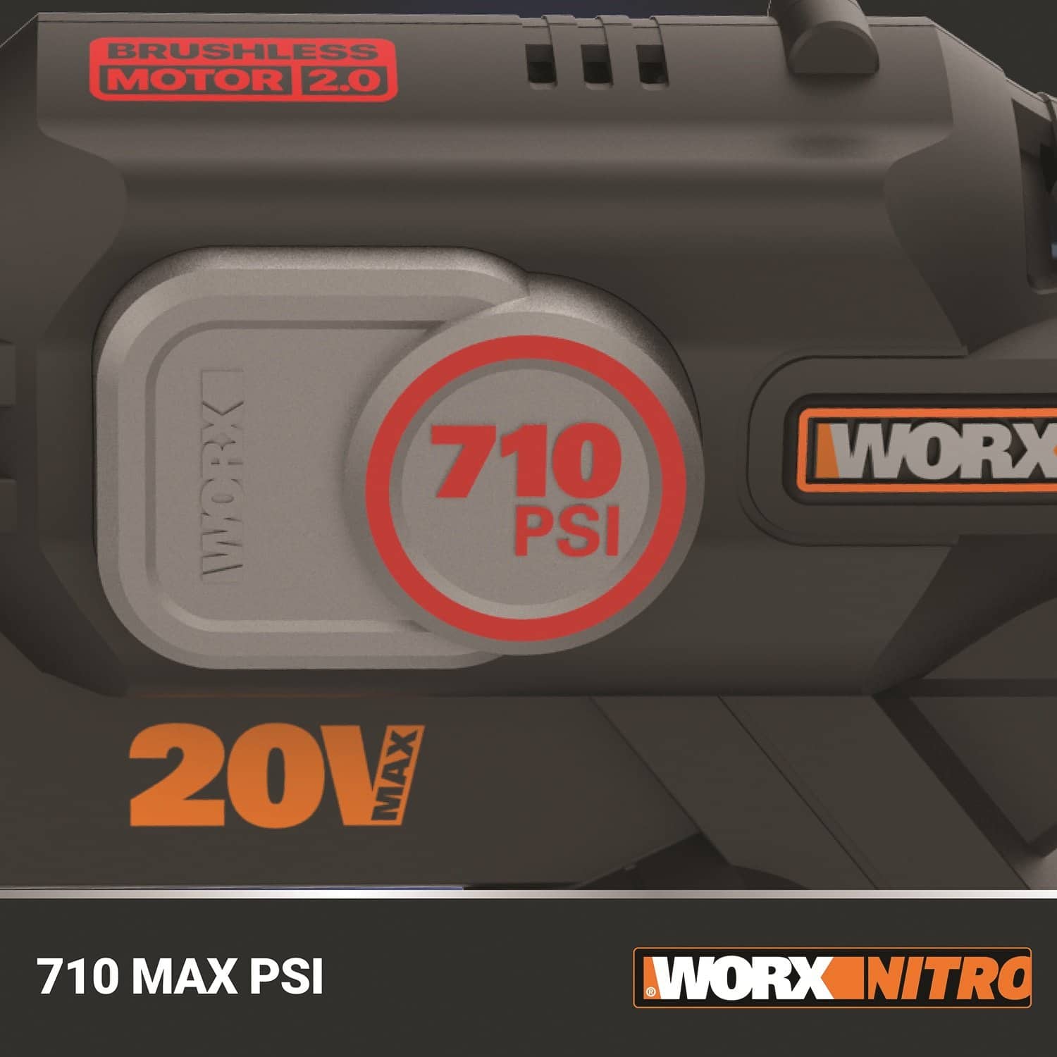 The text on the image reads "WORX 710 MAX PSI 201 MAX WORX NITRO."