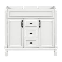 Boyel Living - 36 Inch Modern Bathroom Vanity Cabinet Only Soft Closing Doors Drawers - White