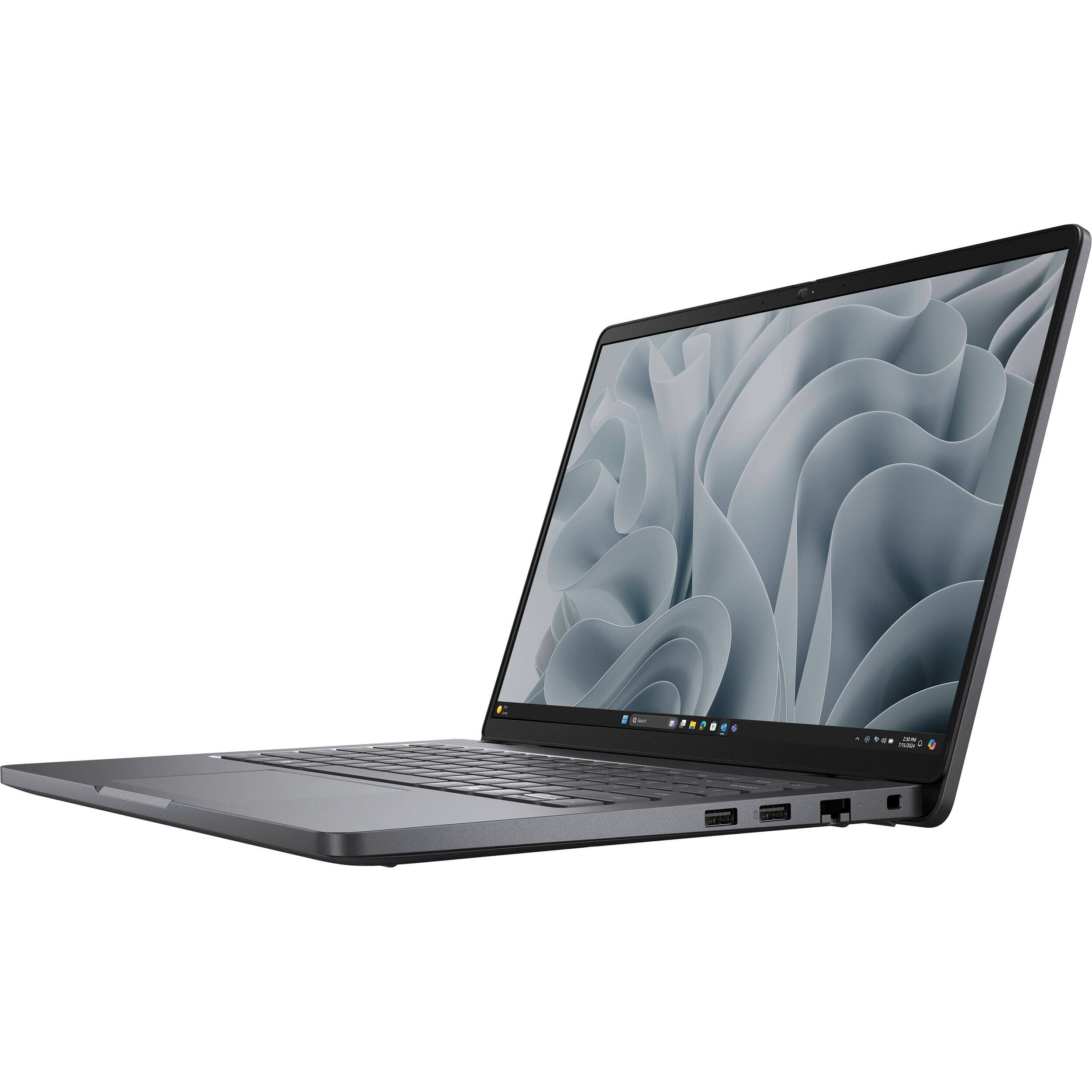 Angle. Dell - Pro 14 14" FHD+ Business Laptop - AMD Ryzen 5 220 - 16GB DDR5 RAM - 512GB SSD – Backlit Keyboard - Windows 11 Pro - Magnetite.