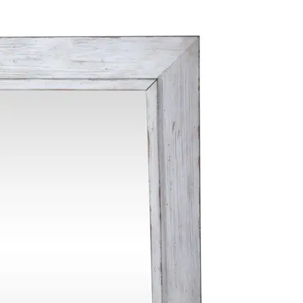 Front. Liberty Furniture Industries - River Place Mirror Cottage Wood Framed 42" x 40" - Riverstone White & Tobacco - Riverstone White & Tobacco.
