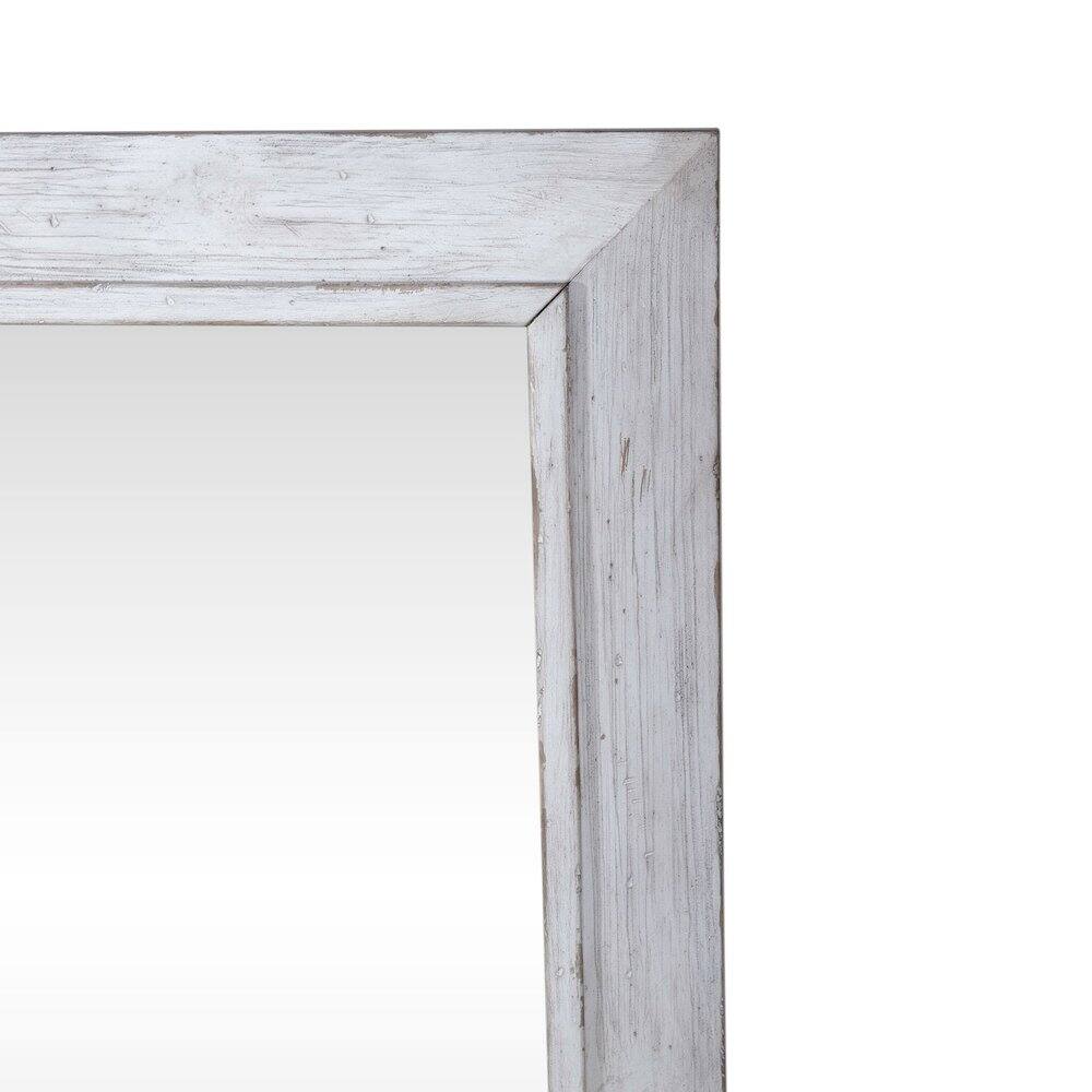 Front. Liberty Furniture Industries - River Place Mirror Cottage Wood Framed 42" x 40" - Riverstone White & Tobacco - Riverstone White & Tobacco.