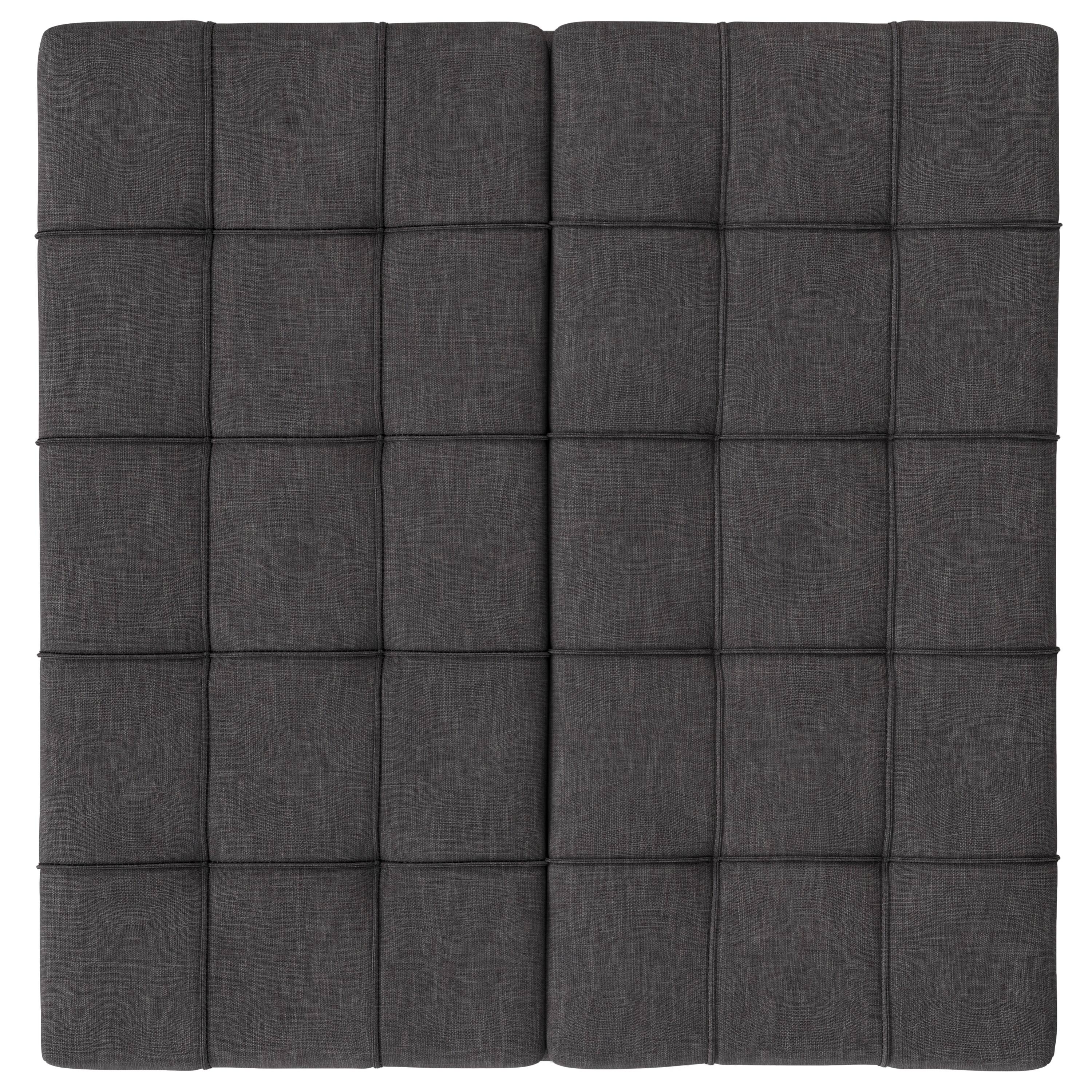 Alt View 1. Simpli Home - Laura 36 inch Wide Transitional Square Mid Century Lift Top Storage Ottoman in Slate Grey Polyester Linen, Assembled - Slate Grey.