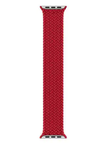 Front. Apple - Watch Braided Solo Loop 45mm - Size 11 - Red.