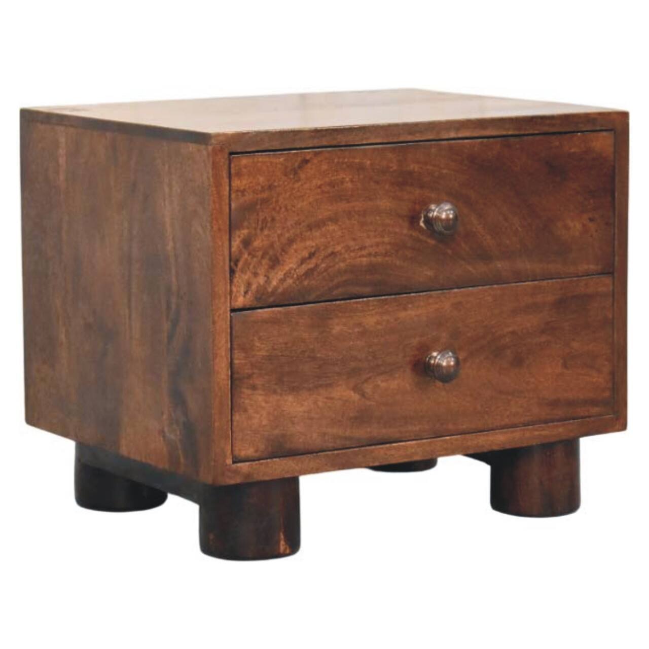 Back. Artisan Furniture - Artisan Furniture Solid Wood California Walnut Two Drawer Bedside, Brown - Brown.