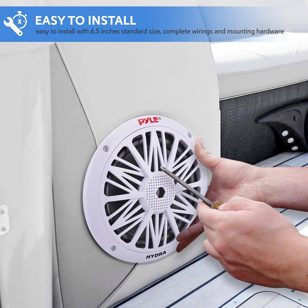 EASY TO INSTALL  
easy to install with 6.5 inches standard size, complete wirings and mounting hardware  

PYLE HYDRA