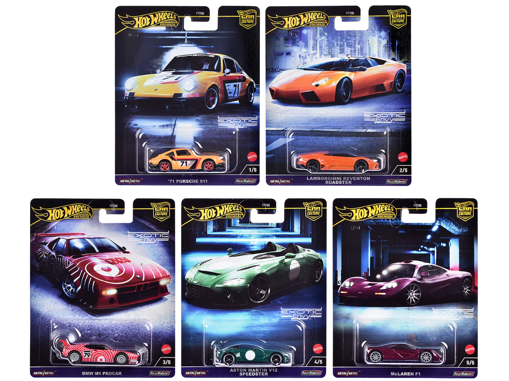 """Exotic Envy"" 5 piece Set ""Car Culture"" 2024 Series G Diecast Model Cars by Hot Wheels" price history on PriceWatchPro