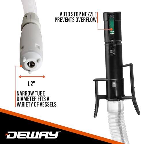 AUTO STOP NOZZLE PREVENTS OVERFLOW

1.2" NARROW TUBE DIAMETER FITS A VARIETY OF VESSELS

DEWAY