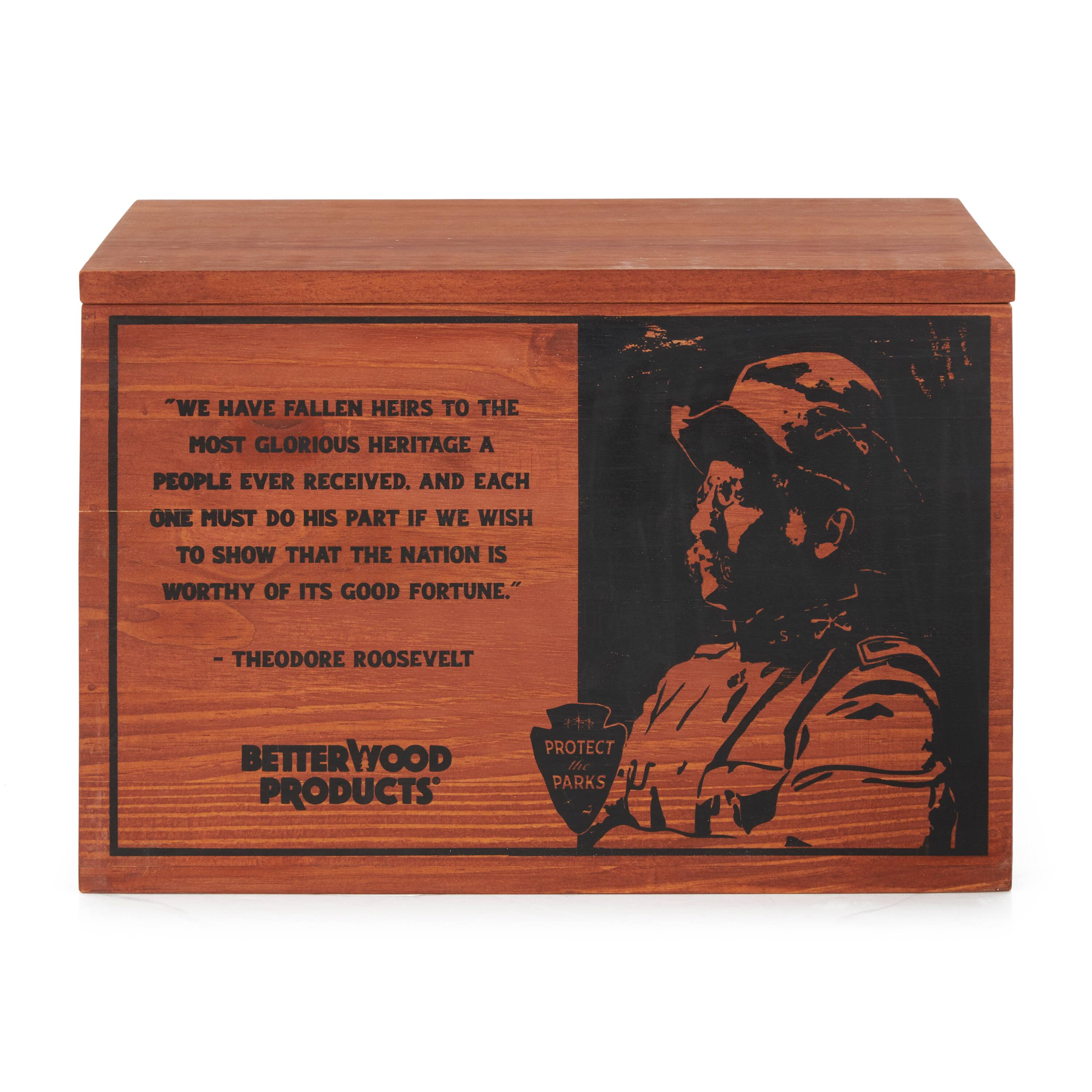 "We have fallen heirs to the most glorious heritage a people ever received. And each one must do his part if we wish to show that the nation is worthy of its good fortune." - Theodore Roosevelt

BETTERWOOD PRODUCTS

PROTECT the PARKS