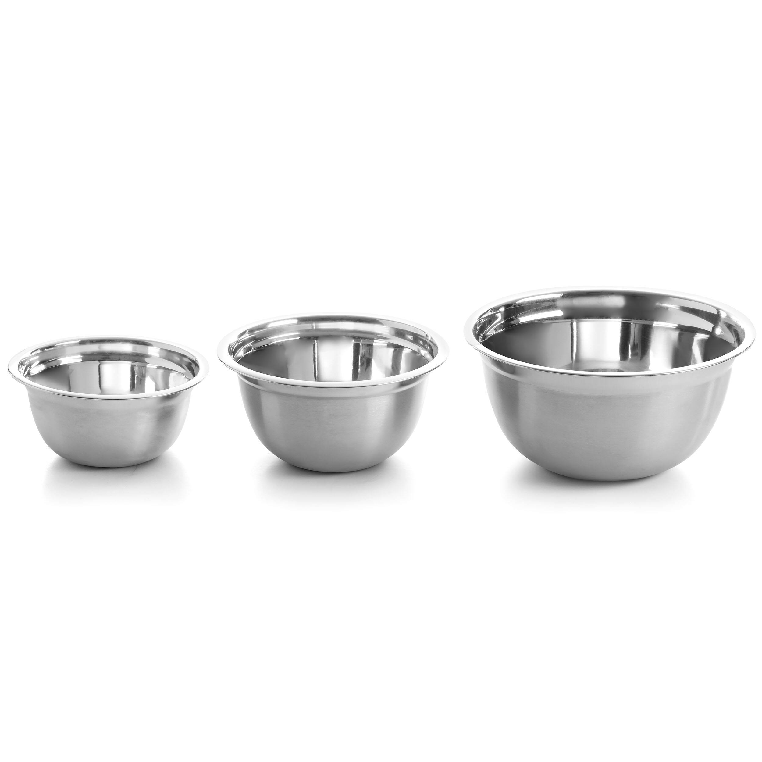 Alt View 1. Oster - Oster Rosamond 3 Piece Stainless Steel Mixing Bowl Set in Silver - Silver.