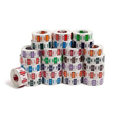 Front. Smead - Smead BCCR Bar Style Color-Coded File Folder Labels, 1" x 1.25", Assorted Colors, 500/Rolls, 26 Rolls/Box (67070) - Assorted.