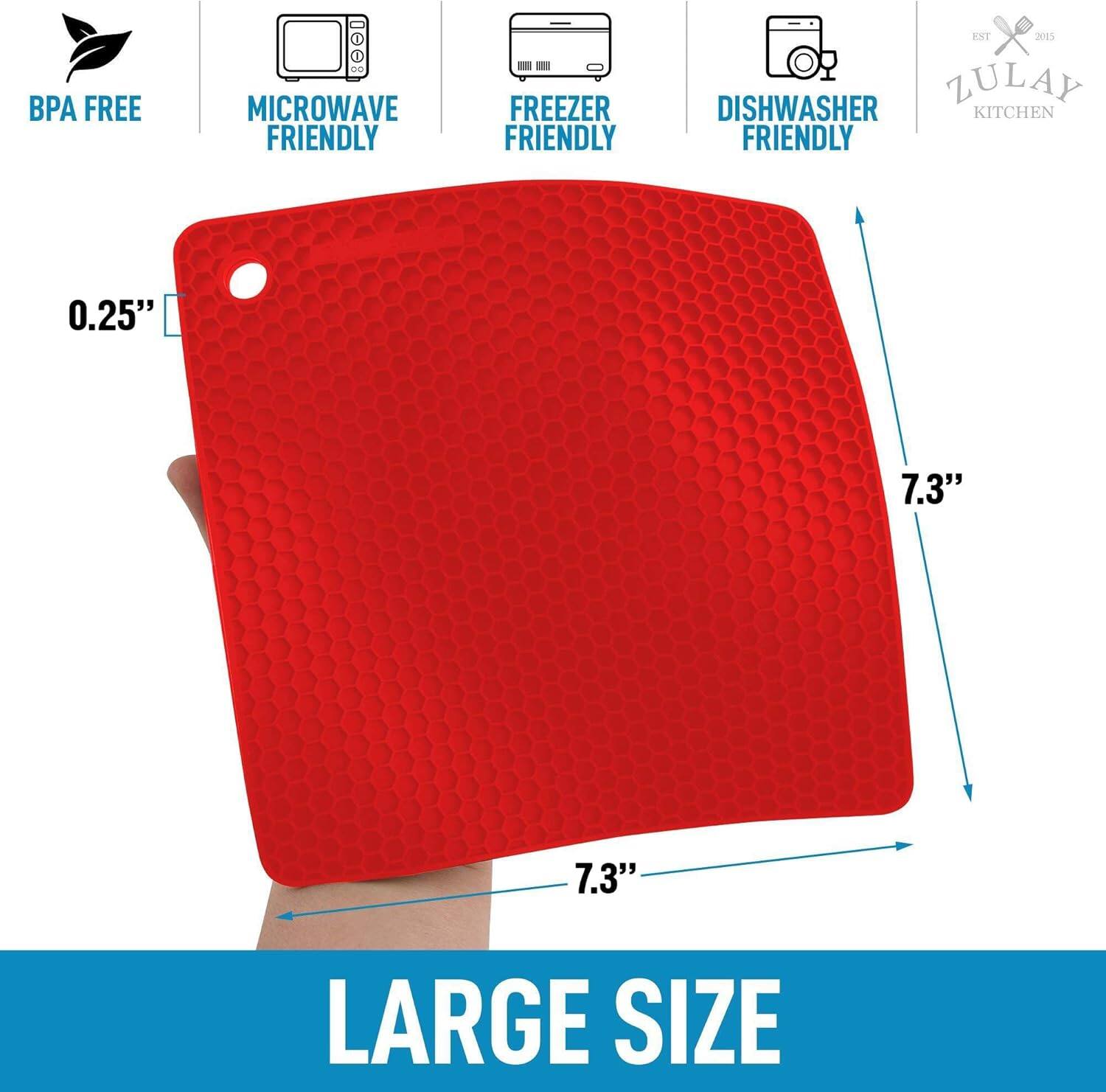 BPA FREE  
MICROWAVE FRIENDLY  
FREEZER FRIENDLY  
DISHWASHER FRIENDLY  

0.25"  
7.3" x 7.3"  

LARGE SIZE