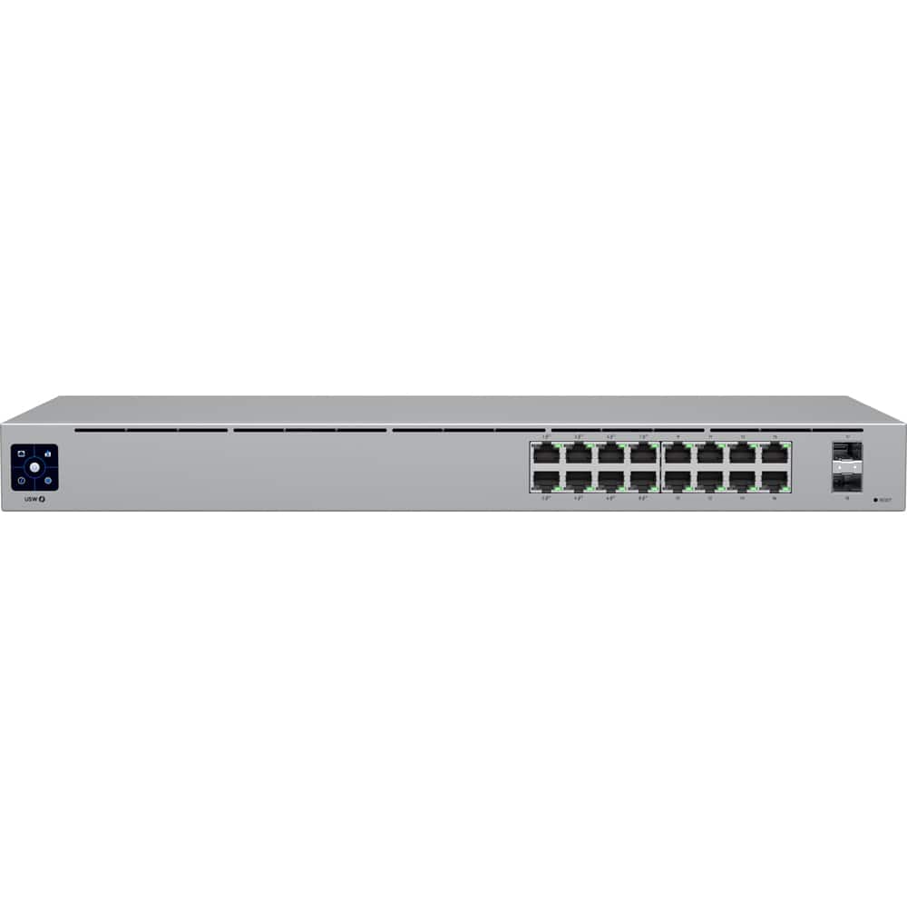 Ubiquiti - 16-Port Gigabit PoE+ Compliant Managed Switch USW-16-POE - Gray