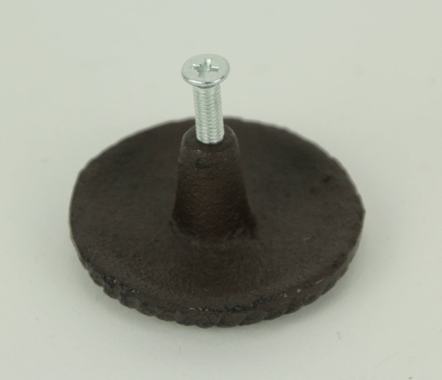 Alt View 2. De Leon Collections - Brown Cast Iron Fleur De Lis Round Cabinet Knobs or Drawer Pulls Set of 12 - Brown.