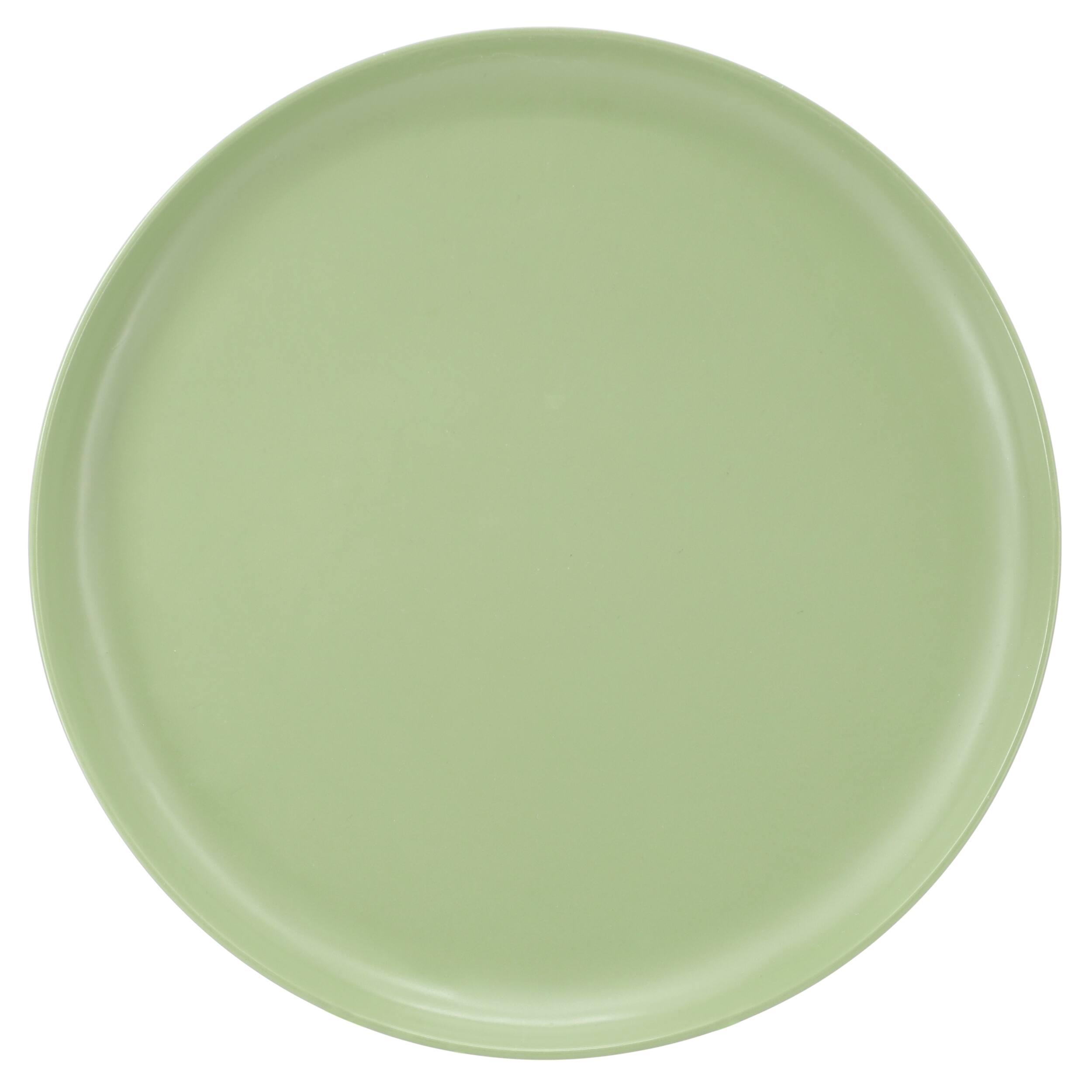 Alt View 3. Gibson - Gibson Home Fairhope 12 Piece Melamine Round Dinnerware Set in Matte Green - Green.