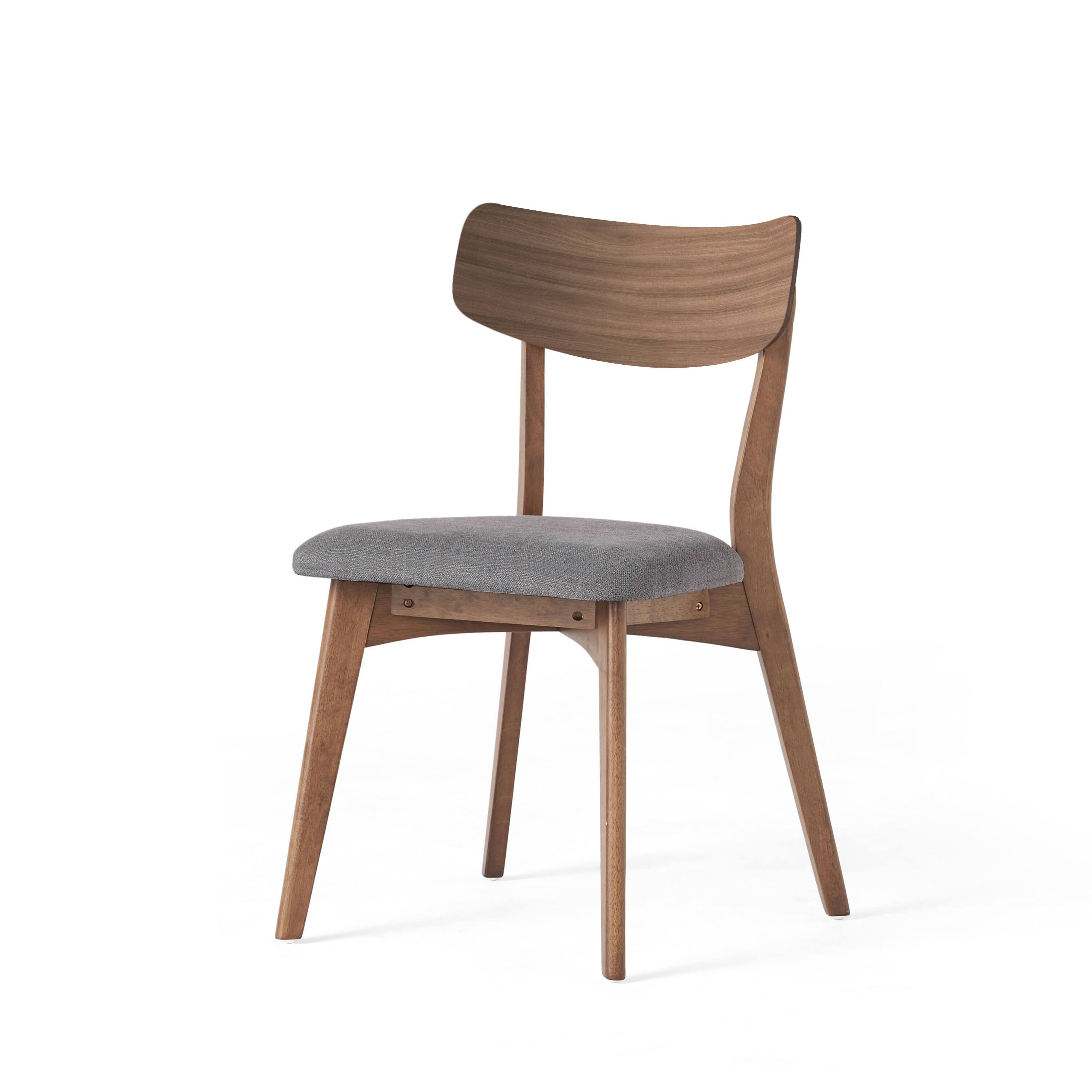 Alt View 7. Lirago - 20 Inch Mid Century Dining Chairs Set of 2 Walnut Finished Frame Upholstery - DARK GREY.