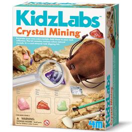 4M - Crystal Mining - Plaster Block Excavation Kit, Dig and Discover Real Crystals - Multicolor
