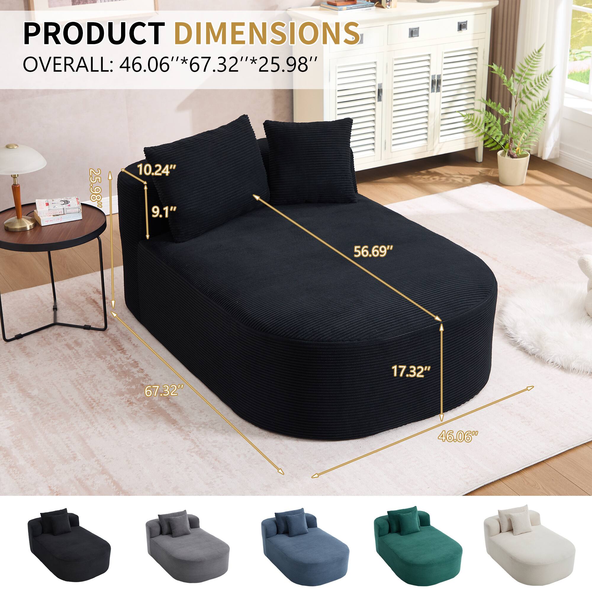 PRODUCT DIMENSIONS  
OVERALL: 46.06"*67.32"*25.98"  
10.24"  
9.1"  
56.69"  
67.32"  
17.32"  
46.06"