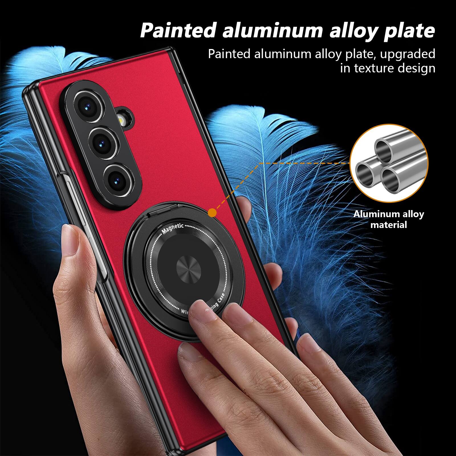 Painted aluminum alloy plate, upgraded in texture design  
Magnetic Aluminum alloy material  
Wiring case