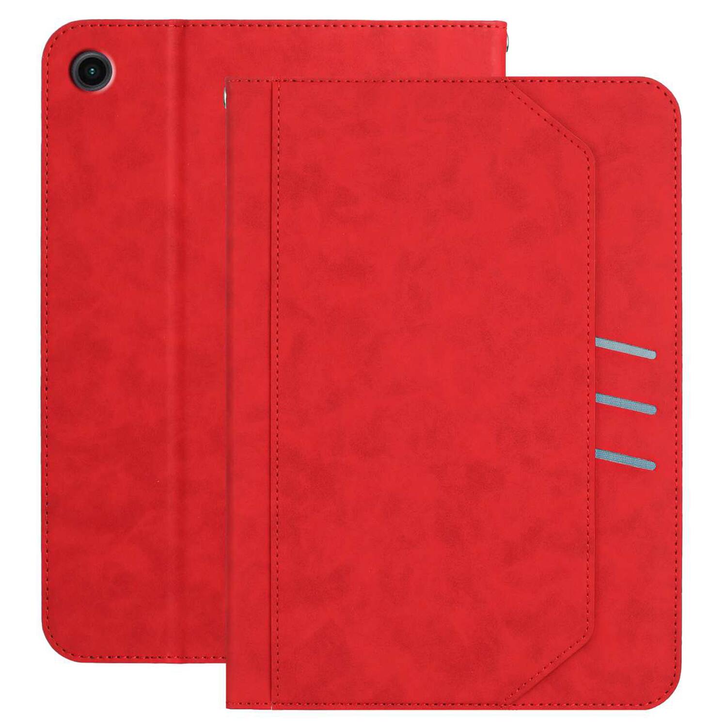 Alt View 5. Dteck - Retro PU Leather Folio Case for Samsung Galaxy Tab A9+ 2023 11.0" (SM-X210/X215),Shockproof Flip Card Slot Holder Cover - Red.