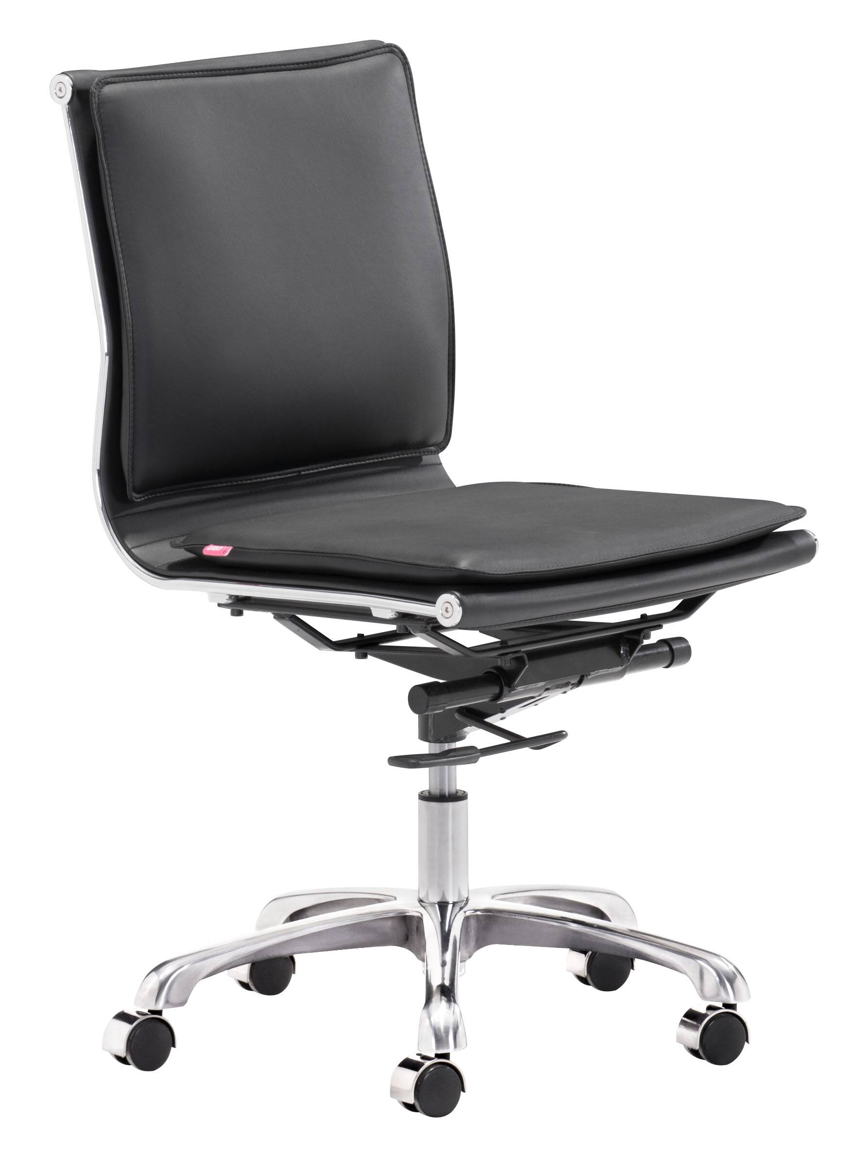 Front. Hivvago - Lider Plus Armless Office Chair Black - BLack.
