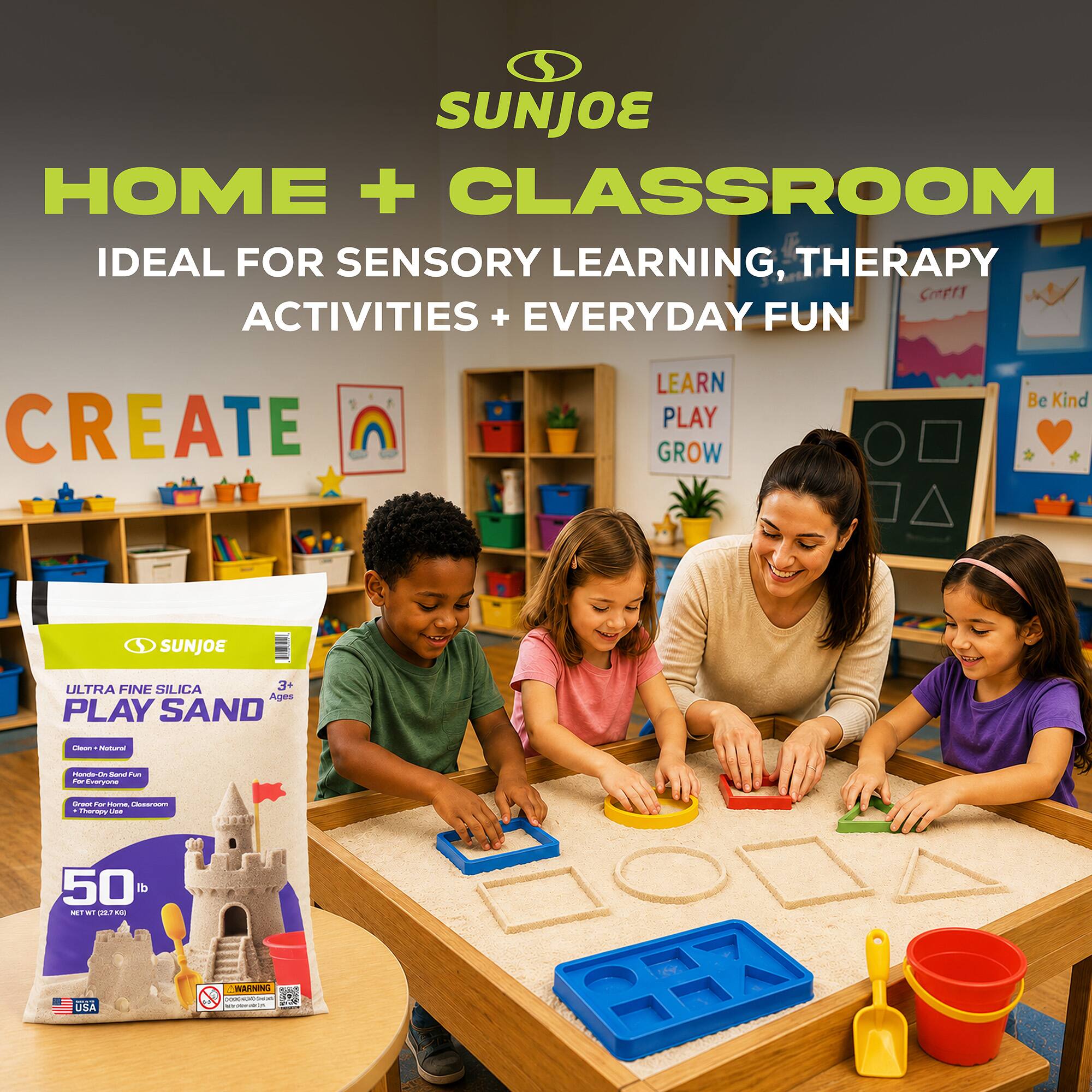 Sun Joe Ultra Fine Silica Play Sand for Sandboxes and Sensory Tables ...