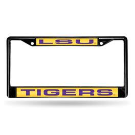 Rico Industries - Louisiana State LSU Tigers Black Metal Laser Cut License Plate Frame - Multi