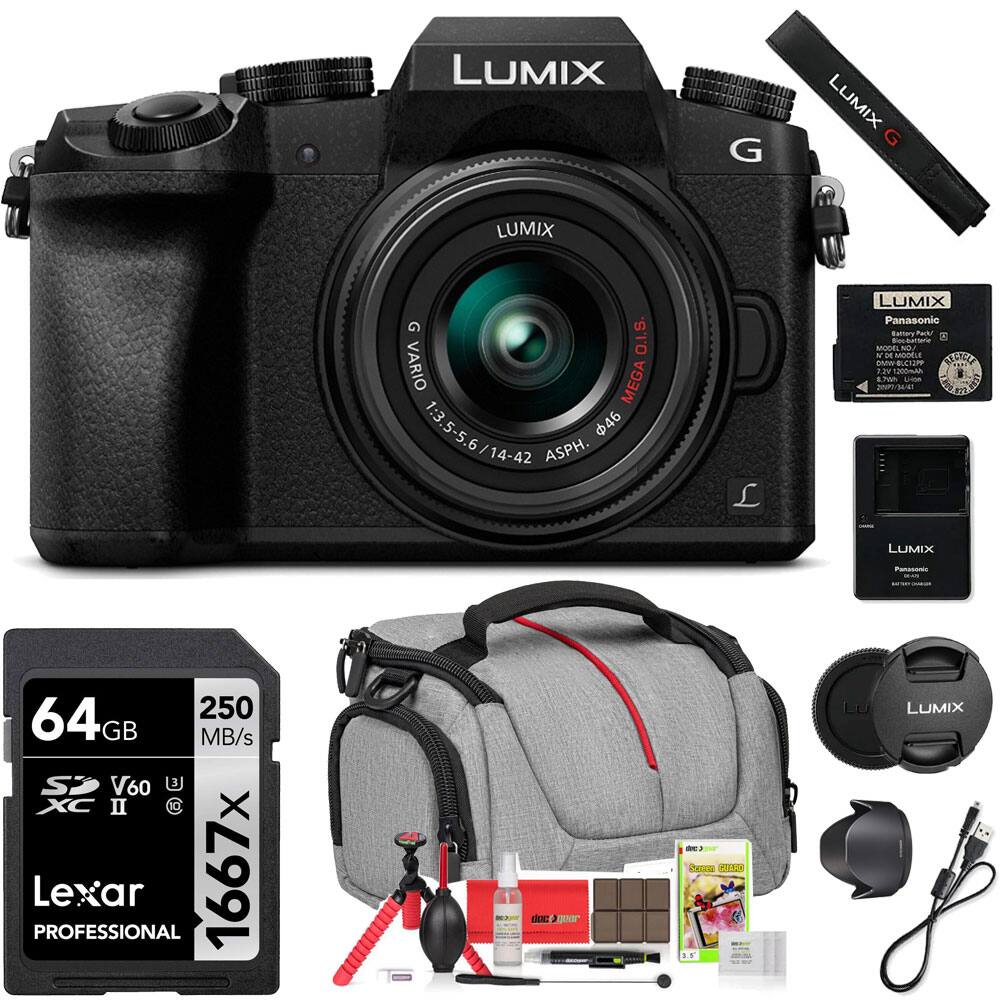 LUMIX G  
LUMIX G LUMIX G O.I.S. VARIO MEGA 1:3.5-5.6 46 14-42 ASPH. L LUMIX Panasonic Bartars PR x MORN NU No BASOLE SCKO MW O PI A LIME /34/ LUMIX Pa 64GB 250 MB/s SP V60 B XC II X Lexar PROFESSIONAL 1667x de goar - SouR PIET S.F LU LUMIX

LUMIX G  
LUMIX G VARIO MEGA O.I.S. 1:3.5-5.6 46 14-42 ASPH.  
LUMIX Panasonic Battery Pack DMW-BCJ18  
LUMIX Panasonic SDHC UHS-I 64GB 250 MB/s  
Lexar Professional 64GB 250 MB/s 1667x  
LUMIX G Lens Cap  
LUMIX G Lens Cap  
LUMIX G Lens Cap  
LUMIX G Lens Cap  
LUMIX G Lens Cap  
LUMIX G Lens Cap  
