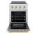 Angle. ZLINE - 24 in. Wide 3 Elements Autograph 3.2 cu. ft. Paramount Freestanding Induction Range in Satin Steel with Gold Accents - Satin Stainless Steel.