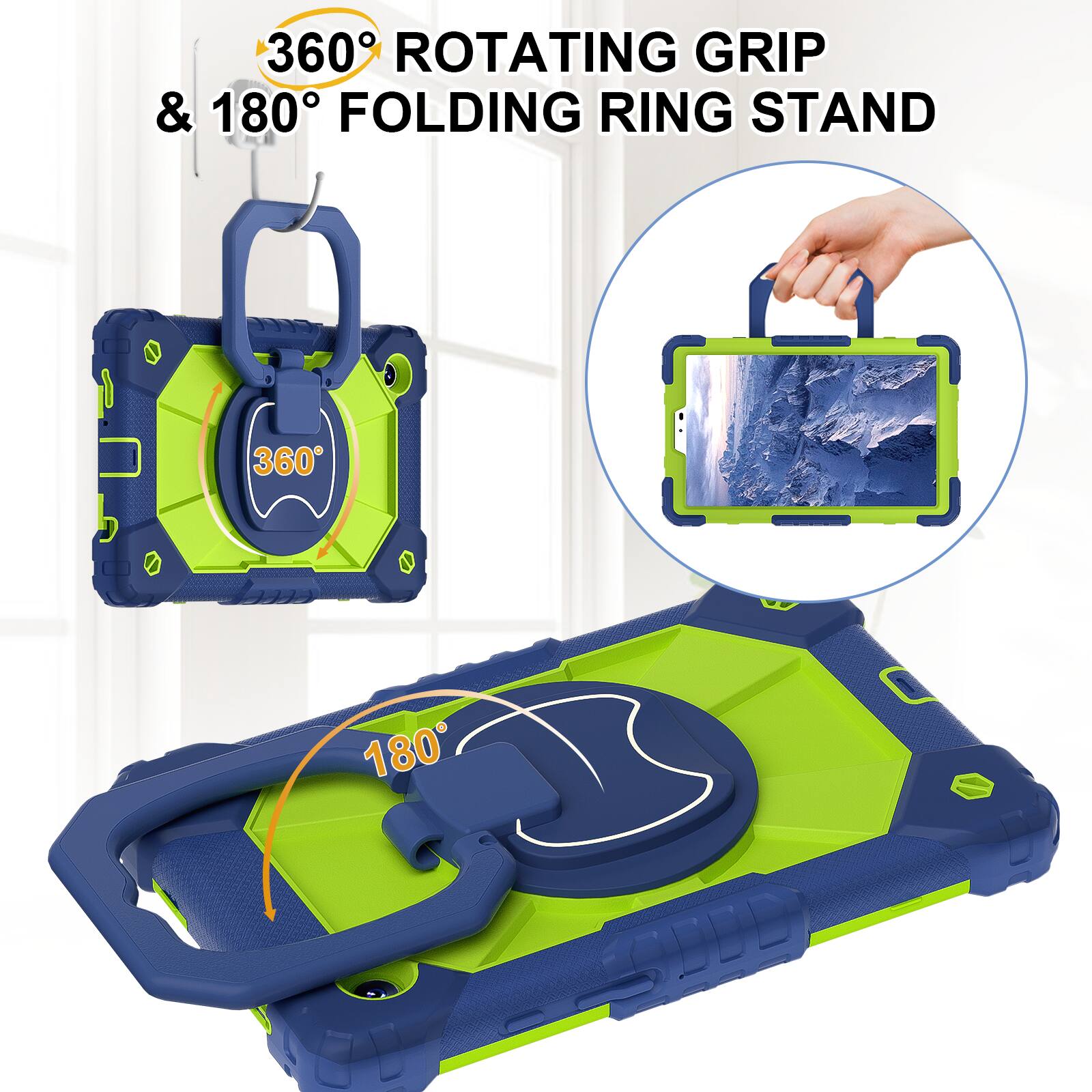 360° ROTATING GRIP & 180° FOLDING RING STAND