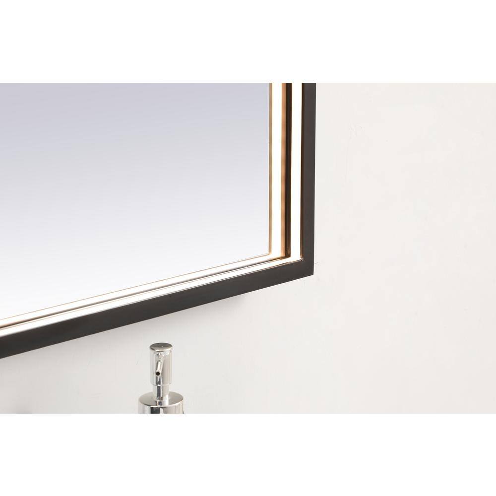 Alt View 6. Elegant Decor - Pier 24x30 inch LED mirror with adjustable color temperature - Black.