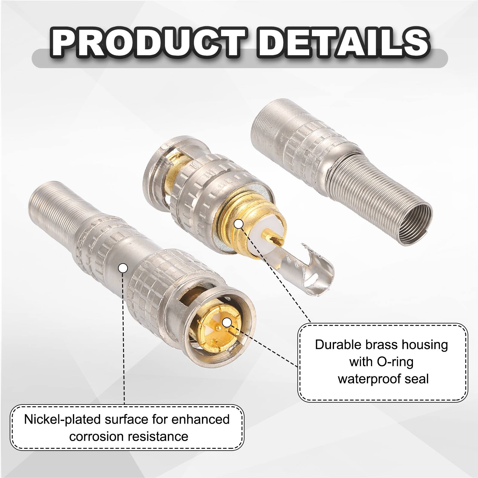 PRODUCT DETAILS

- Durable brass housing with O-ring waterproof seal
- Nickel-plated surface for enhanced corrosion resistance