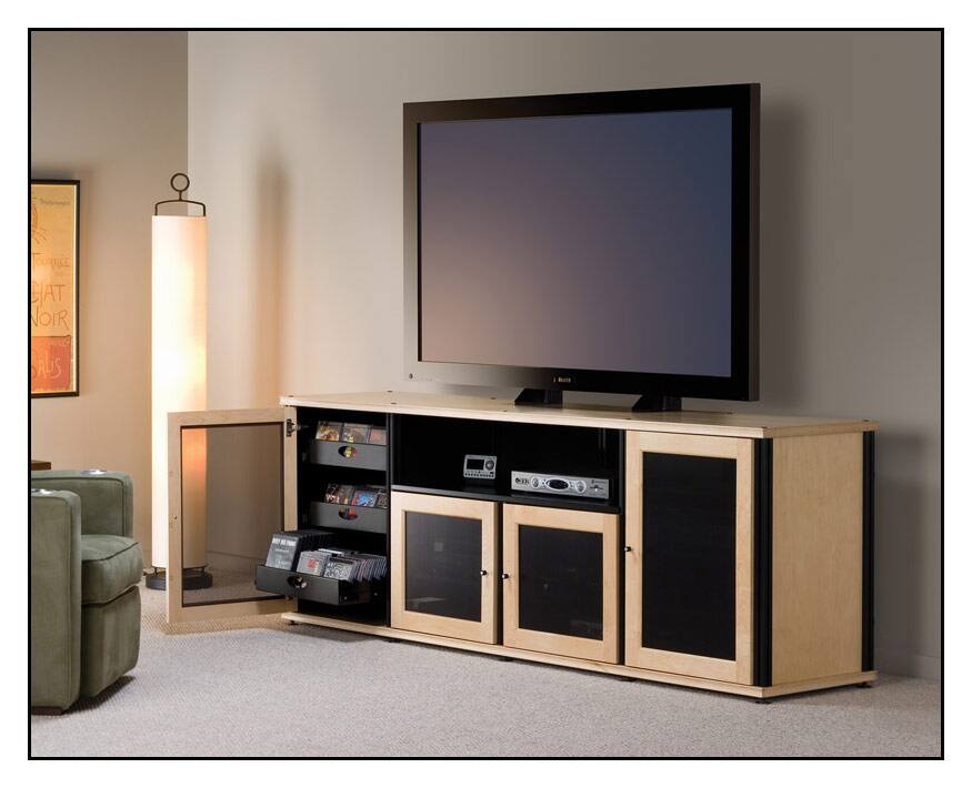 Alt View 12. Salamander Designs - Synergy 345 Cabinet for Most Flat-Panel TVs Up to 80" - Maple.