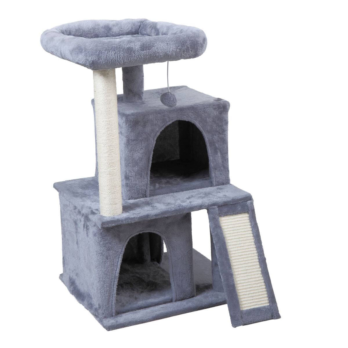 Alt View 4. TinyHomie - Double Layer Cat Tree with House Ladder.