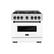 Front. ZLINE - ZLINE Autograph 36" Classic Gas Range w/ 6 Burners & White Door w/ Black Accents (CGRZ-WM-36-MB) - White.