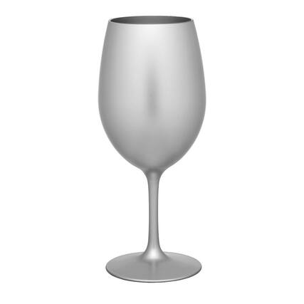 Front. APRILSOUL - Metallic Silver Plastic Wine Glasses Set of 4 BPA Free Acrylic Unbreakable Red White Wine Glasses - white.