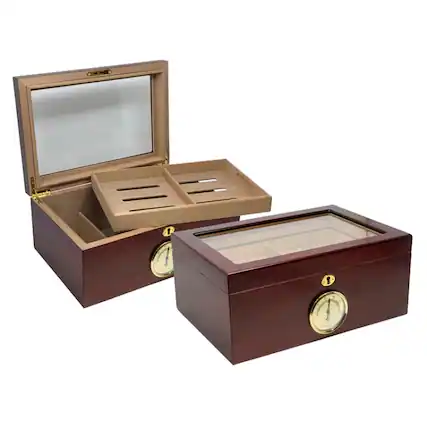 Front. Prestige - Bally Cherry Humidor - Beautiful Cherry Finish.