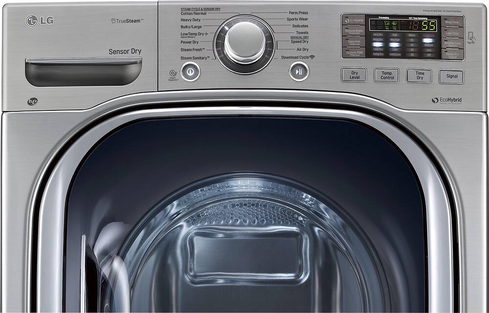 Alt View 1. LG - 7.3 Cu. Ft. 14-Cycle-Ultralarge Capacity Steam Smart Electric Dryer - Graphite Steel.